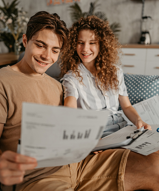 Young couple credit report.