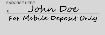 John Doe for mobile deposit only