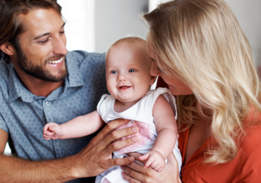 young couple with baby