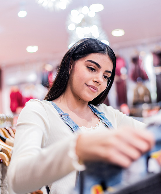 Young person shopping.